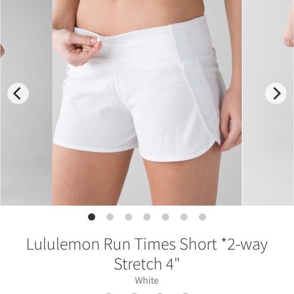 White Lululemon run times short 2 way stretch 4 inch - Picture 8 of 8